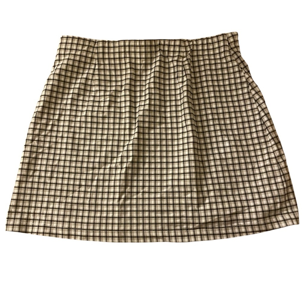 Hollister Beige‎ and Black Checked Mini Skirt